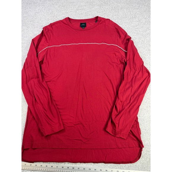 Armani Exchange Other - Armani Exchange Mens XL Red Long Sleeve Piping Detail Crew Neck T-Shirt